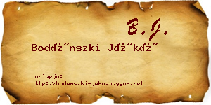 Bodánszki Jákó névjegykártya